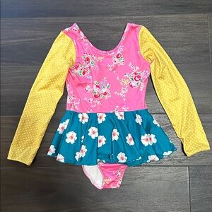 Leo Luvs Long-Sleeve Skirted Floral leotard size 4